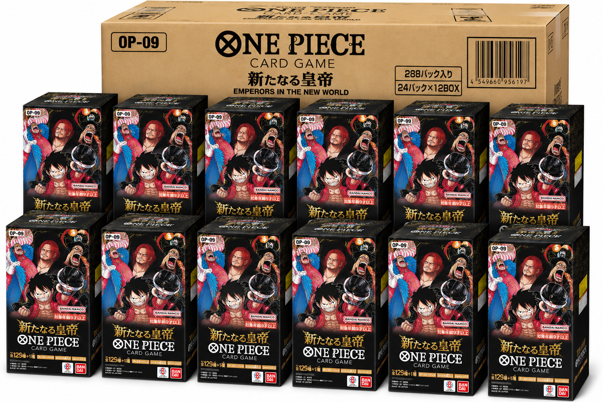 Bandai One Piece Card Game OP-09 Emperors in the New World Japanese Sealed Case – 12 Booster Boxes × 24 Packs