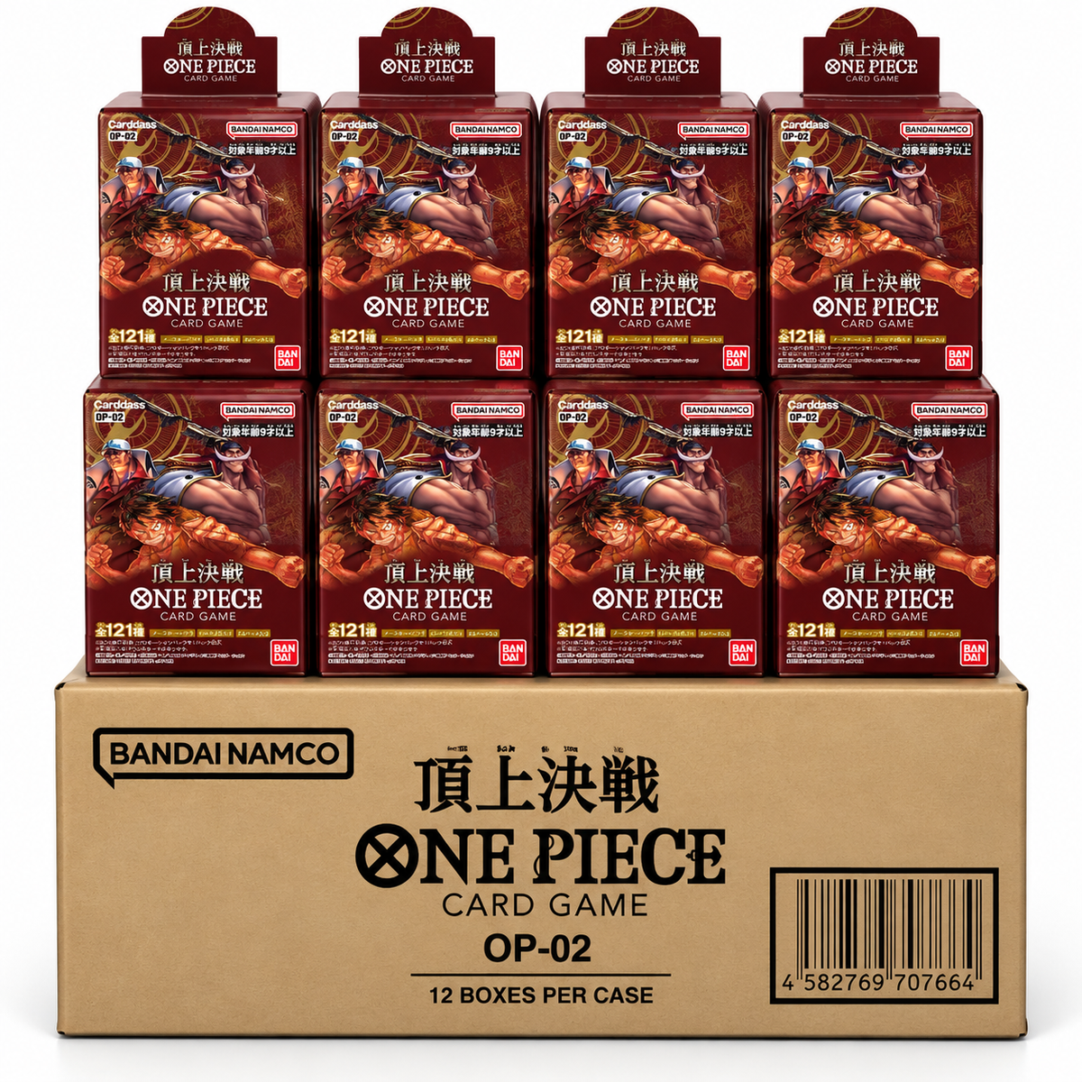 Bandai One Piece Card Game OP-02 Paramount War Japanese Sealed Case – 12 Booster Boxes