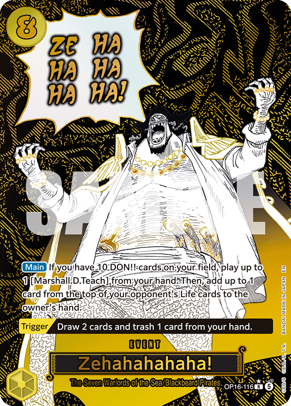Zehahahahaha! OP16-116 Alternate Art One Piece Card Game – The Battle of Time NM English