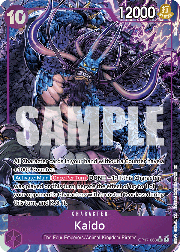 Kaido OP17-063 SR Alternate Art One Piece Card Game – The World’s Strongest Warriors